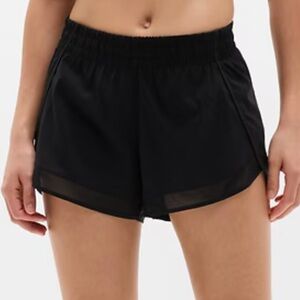 ATHLETA Mesh Racer Run 4” Shorts Black Sz Large